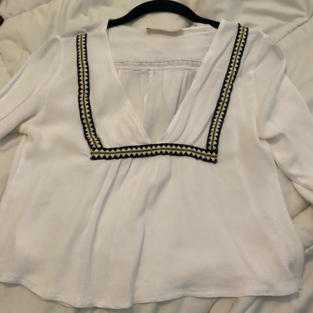 VINTAGE FLOWY CROPPED BLOUSE